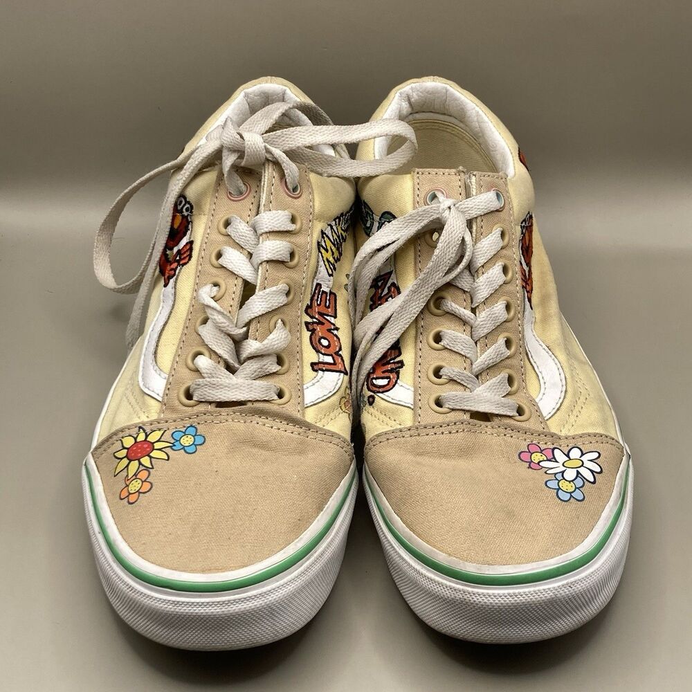 Vans X Sesame Street Old Skool Natural Sneakers Elmo Shoes Men's 7.5 Wmn's 9